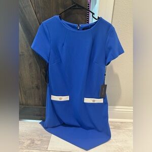 NWT Size 6 Tommy Hillfiger blue tailored short sleeve dress